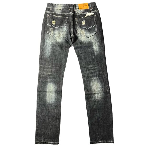Men's Distressed Blue Jeans - Picture 2 of 3